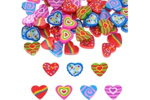 Nydotd 60pcs Valentines Day Erasers for Kids, Mini Heart Pencil Erasers for Kids Party Favors Rainbow Erasers Bulk Novelty Valentine's Day Giveaways School Classroom Homework Rewards