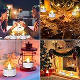 PILLOBOX 24Pack LED Tea Lights Flameless with 200 Hour Battery Life Warm White view 3