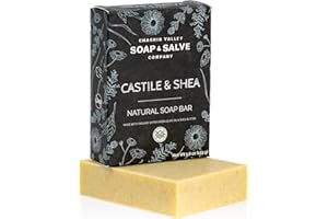 CHAGRIN VALLEY SOAP & SALVE Chagrin Valley Natural Soap Bar - Organic Castile & Shea Butter - For Sensitive Skin and Itchy Skin Relief - Large 5.6 oz Unscented Bar Soap For Women and Men