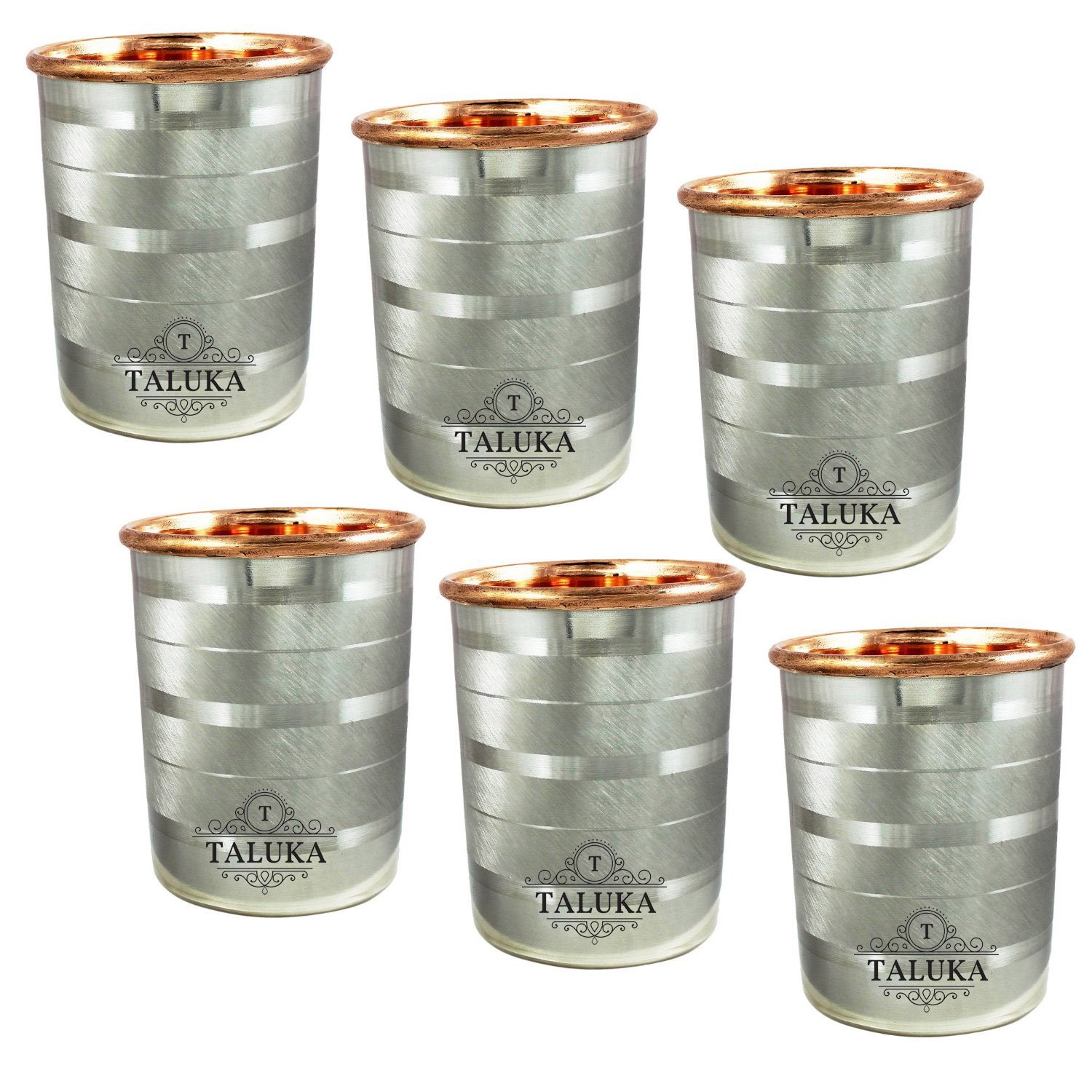 Buy Taluka Stainless Steel/Copper Drinking Glasses, 350 Ml, 2.14 X 3.12