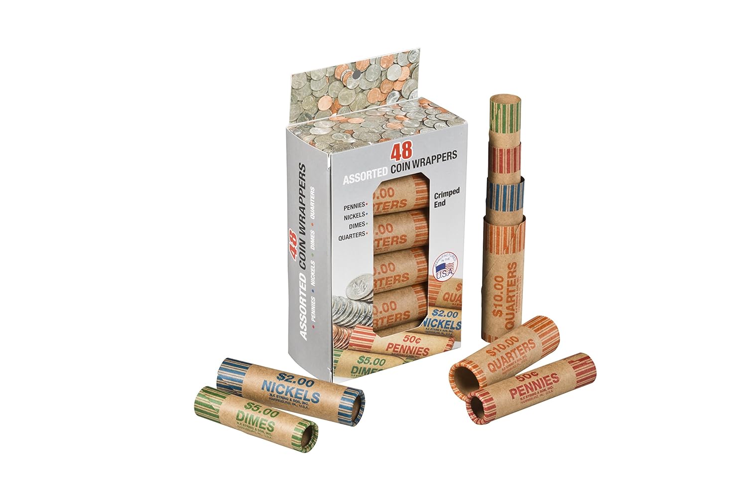 Coin Wrappers 48 Assorted Office Products