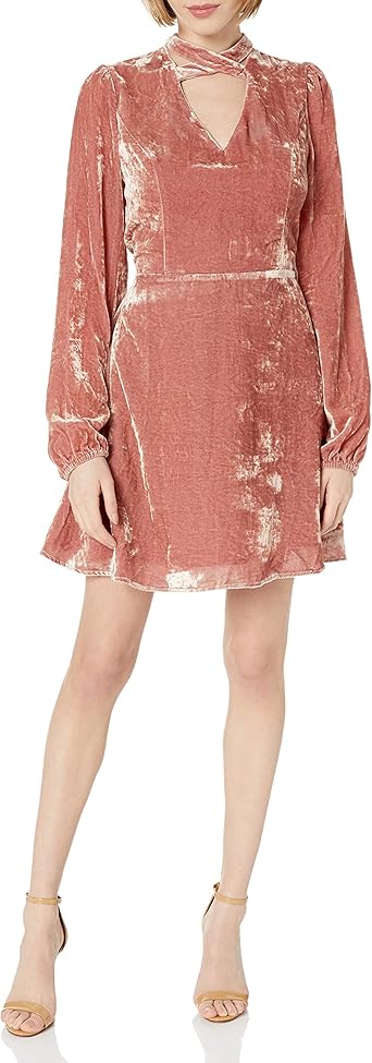 embroidered fit and flare dress by joa