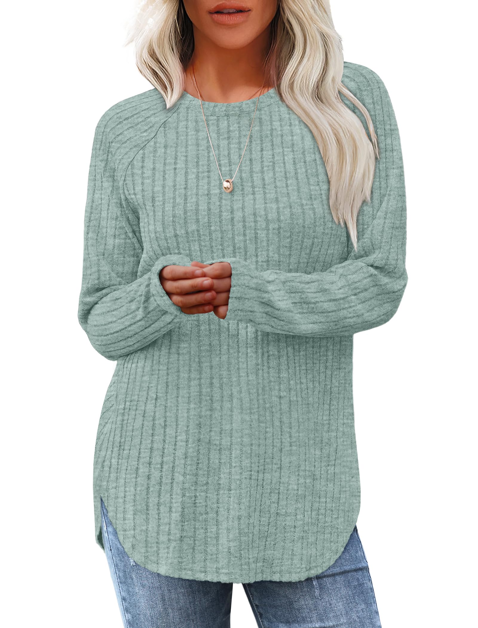 Saloogoe Long Sleeve Shirts for Women Trendy Dressy