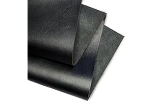 KGS Genuine Leather Hide | 1.3-1.5 mm Thick | Full Grain Leather Sheet & Pieces for LeatherCrafting and Leatherworking Projects by Kozmo (Jet Black, 06"X12")