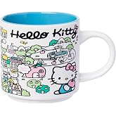 Silver Buffalo Sanrio Hello Kitty Destination Neighborhood Single Stackable Ceramic Mug, 13 Ounces