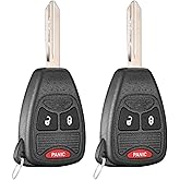 2 PCS Key Fob Replacement Fits for Dodge Ram 1500 2500 3500 2006 2007 2008 Durango Charger Jeep Wrangler Patriot Grand Cherokee Compass Commander Chrysler 200 300 Car Keyless Entry Remote OHT692427AA