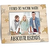 Kneaotoaji Retirement Picture Frame Gifts - Gift for Colleague Boss Coworker Friend Team Member, I Used to Work with Absolute Legends Wooden Frames for Tabletop or Wall Hanging 5x7