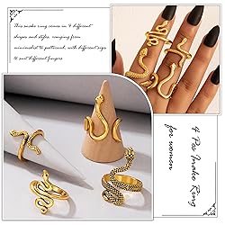 Frodete Snake Stackable Rings for Women Snake