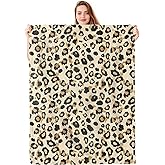 Txdevn Leopard Print Fleece Blanket Gifts for Kids Girls, Animal Pattern Throw Blankets for Women Adults, Cozy Lightweight for Couch Bed Room Home Decor, 50x60 in