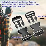 LiteTour 6 Set 25mm 1inch Buckles Clips Tri-Glide Slides Flat Side Release view 2