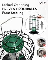 iBorn Squirrel Proof Bird Feeder 8 Inch Green All Metal Anti-UV Cage view 7