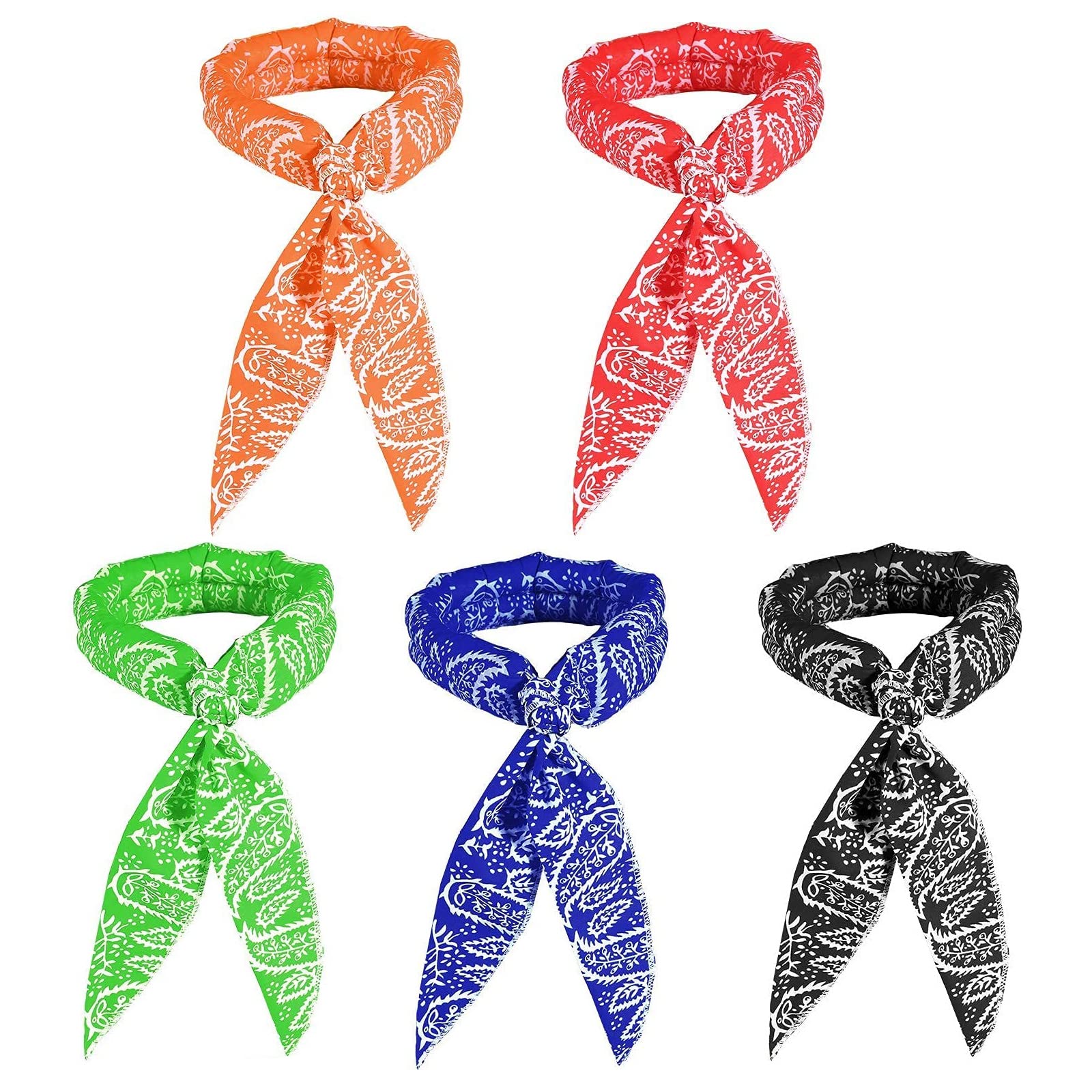 5Pcs Dog Cooling Bandana - Summer Instant Neck Wrap Scarf, Breathable Collar Accessories for Pets, Medium