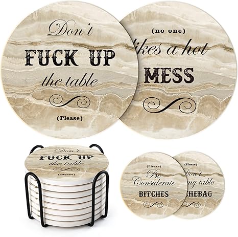 LIFVER Funny Coasters for Drinks 
