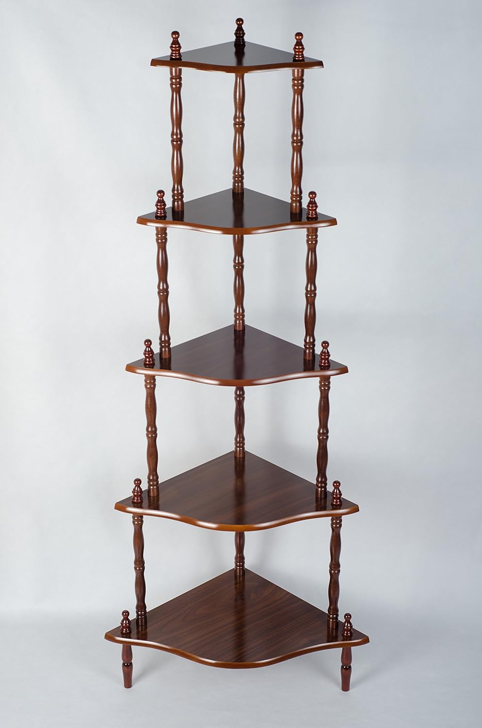 Jocca Rinconera con 5 estantes de Madera, Marrón, 134.00x38 ...