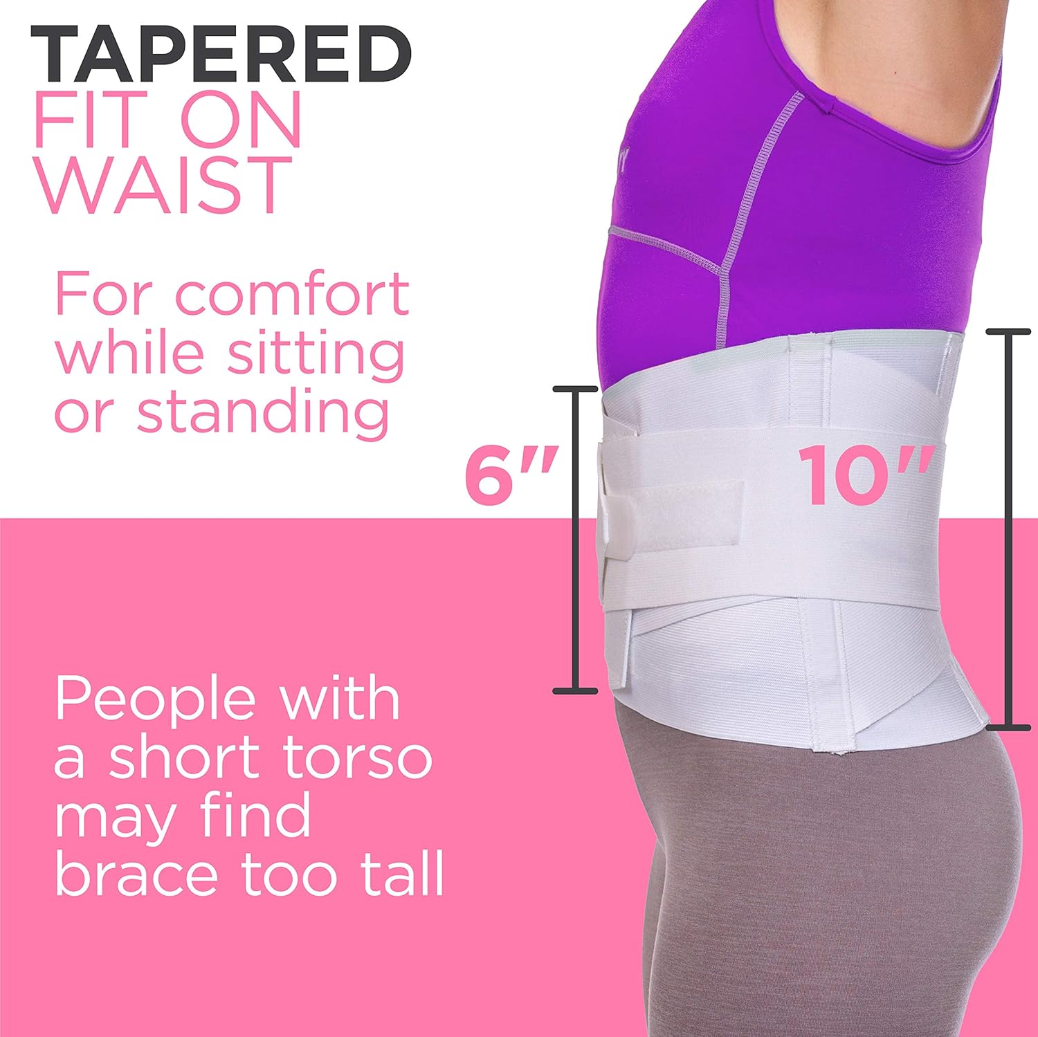 BraceAbility Women's Back Brace for Female Lower Back Pain - Lightweight Soft White Elastic Lumbar Compression Support Belt is Discreet Under Clothes for Ladies, Nurses, Walking (Medium): Industrial & Scientific