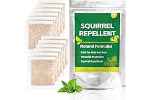 YJOO Squirrel Repellent Pouches – 12 Pack Natural Rodent Deterrent for Outdoor & Indoor Use, Peppermint Essential Oil, Long-Lasting Rodent Control for Attic, Garden, Garage, Bird Feeders, Pet Safe