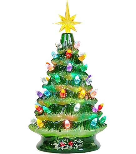 Best Choice Products 15in Ceramic Christmas Tree, Pre-lit Hand