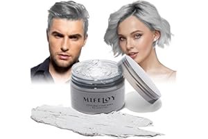 Temporary Silver Gray Hair Spray Color Wax, Instant Natural Hairstyle Cream Dye 4.23 oz, Grey Styling Pomades, Disposable Col