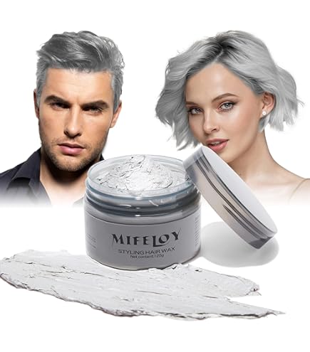 Temporary Silver Gray Hair Wax for Instant Styling & Coloring