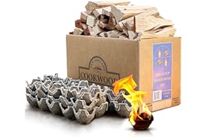 NEW ENGLAND COOKWOOD Mesa Firestarter Kit: 45 Fire Starter Pods w/ 5" Kindling for BBQ Grill, Pizza Oven, Wood Stove — Kiln Dried Wood 5" Pieces, BBQ Accessories, 6 Lbs