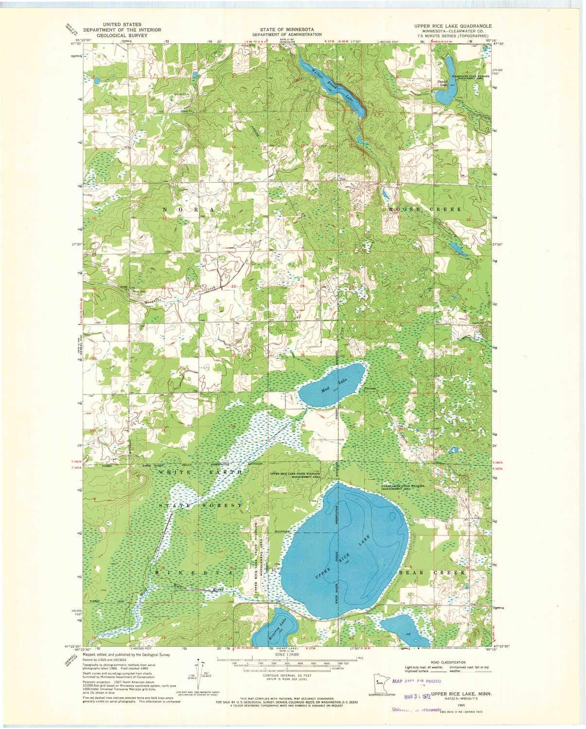 YellowMaps Upper Rice Lake MN topo map, 124000 Scale, 7.5