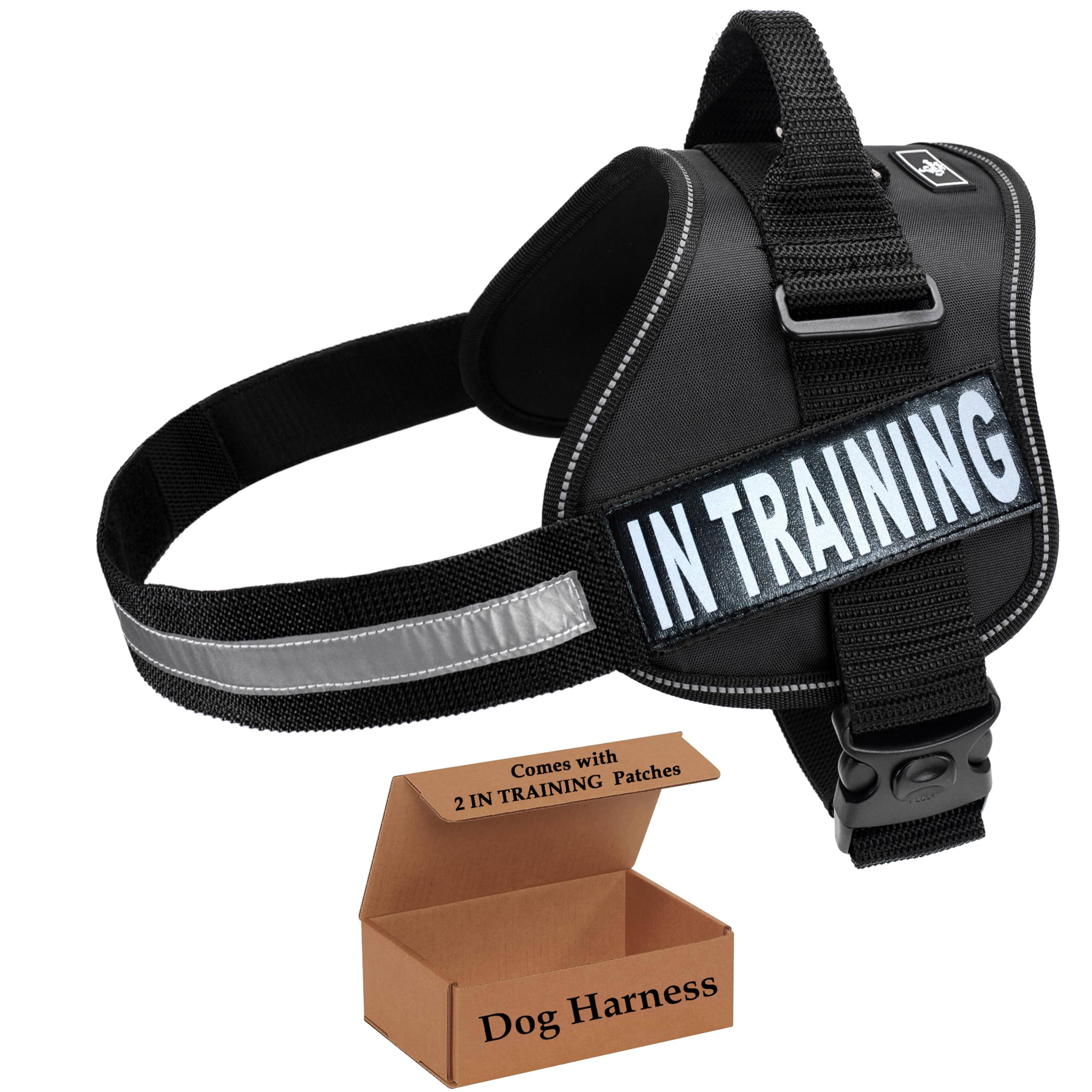 Service Dog Harness Vest Cool Comfort Nylon for Dogs Small Medium Large Girth, Purchase Comes with 2 in Training Reflective Patches. Please Measure Dog Before Ordering (Girth 24-31", Black)