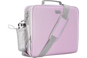 Mesilee Zipper Binder, 3 Inch D-Ring 3 Ring with Water Bottle Holder,700 Sheet Capacity-Multiple Pockets,Binder with Strap for School/Office, Fit for 13" Tablet/Laptop,Patent Design-Purple