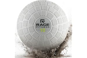 Rage Fitness Slam Ball,10, 15, 20lb Medicine Balls, Tread Texture For Firm Grip, Full Body Workout Dynamic Weighted Balls for Exercise, Smash Balls for Strength, Conditioning, Cardio and Core Workouts