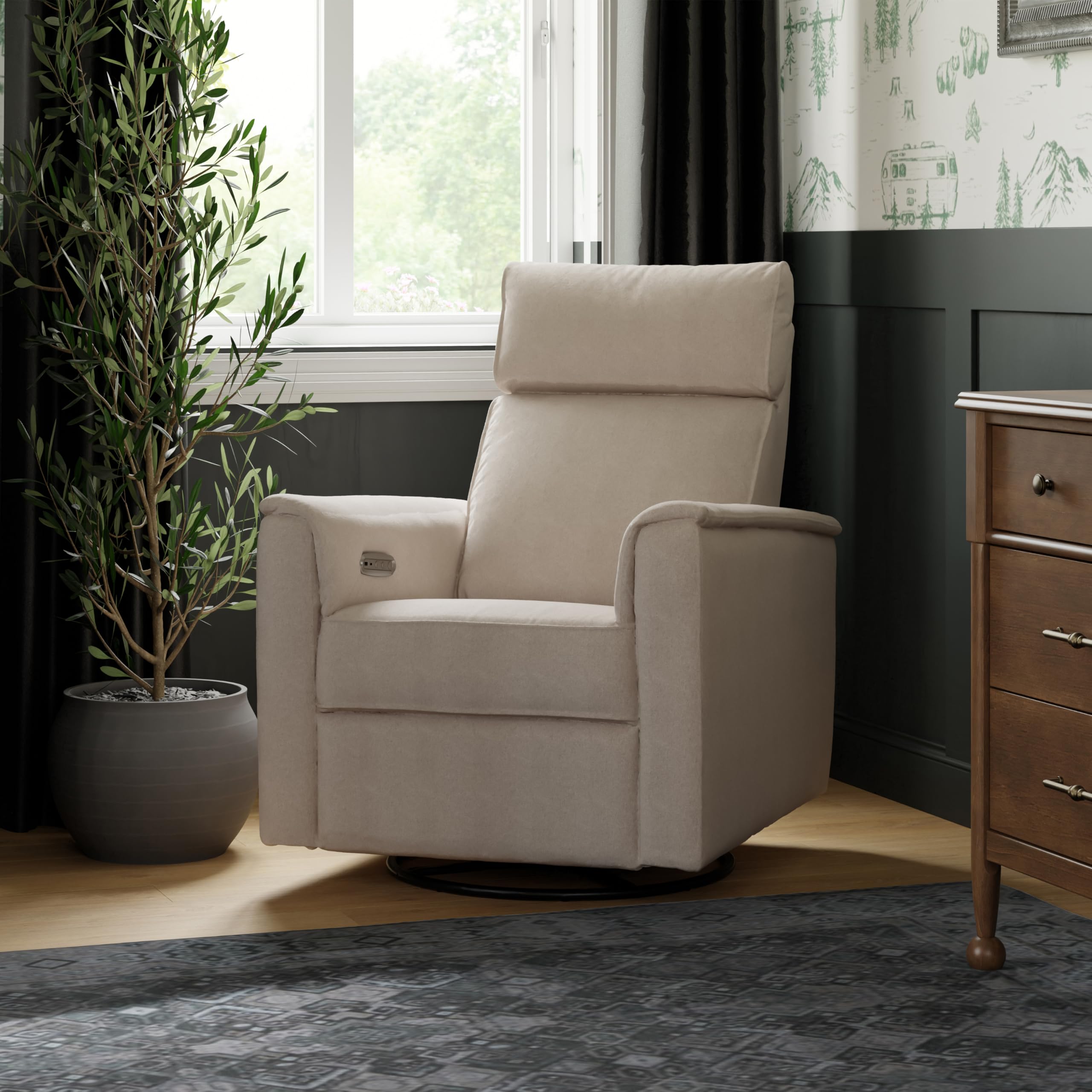 Photo 1 of ***Item is very dirty*** NAMESAKE Willa Plus Electric Power Recliner Chair with Headrest & USB Ports - Water & Stain Resistant Nursery Glider Rocking Chair for Nursing - GREENGUARD Gold Certified 270° Swivel Glider Recliner