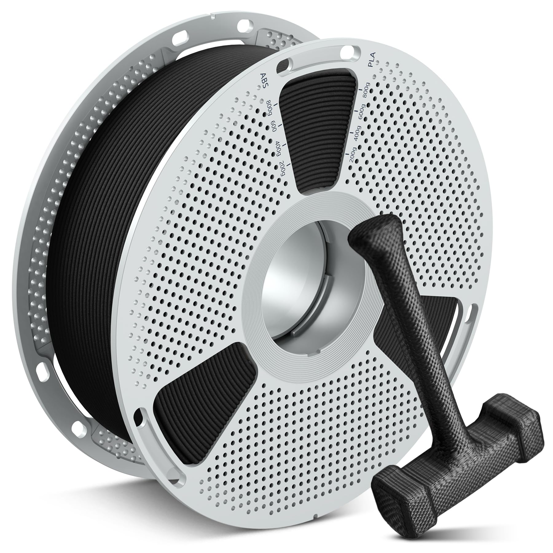 SUNLU 1KG PA6-CF 3D Filament 1.75mm, Wärmebeständig bis 209°C, besteht aus 80% PA-Nylon und 20% Carbonfasern, Steif/Stark/Hochtemperaturbeständig, für Industrielle Teile, Frostige Textur