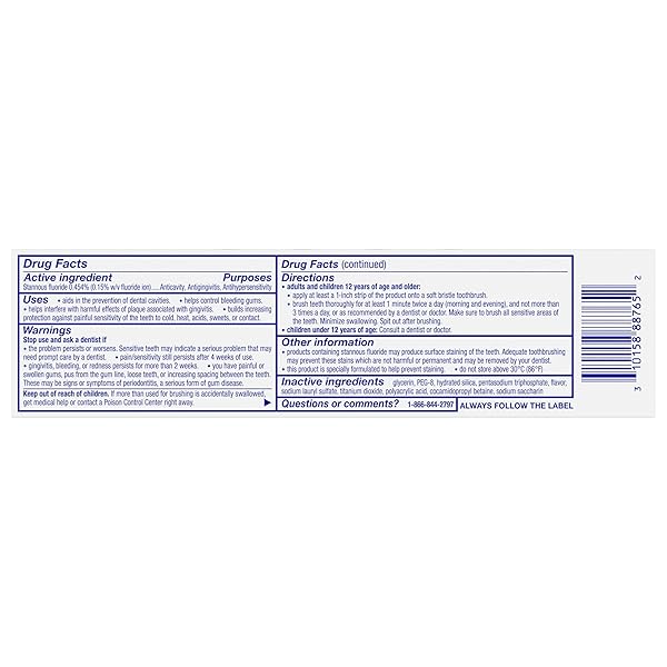 SENSODYNE SENSITIVITY & GUM WHITENING TOOTHPASTE, TOOTHPASTE FOR SENSITIVE TEETH & GUM PROBLEMS, 3.4 OUNCES
