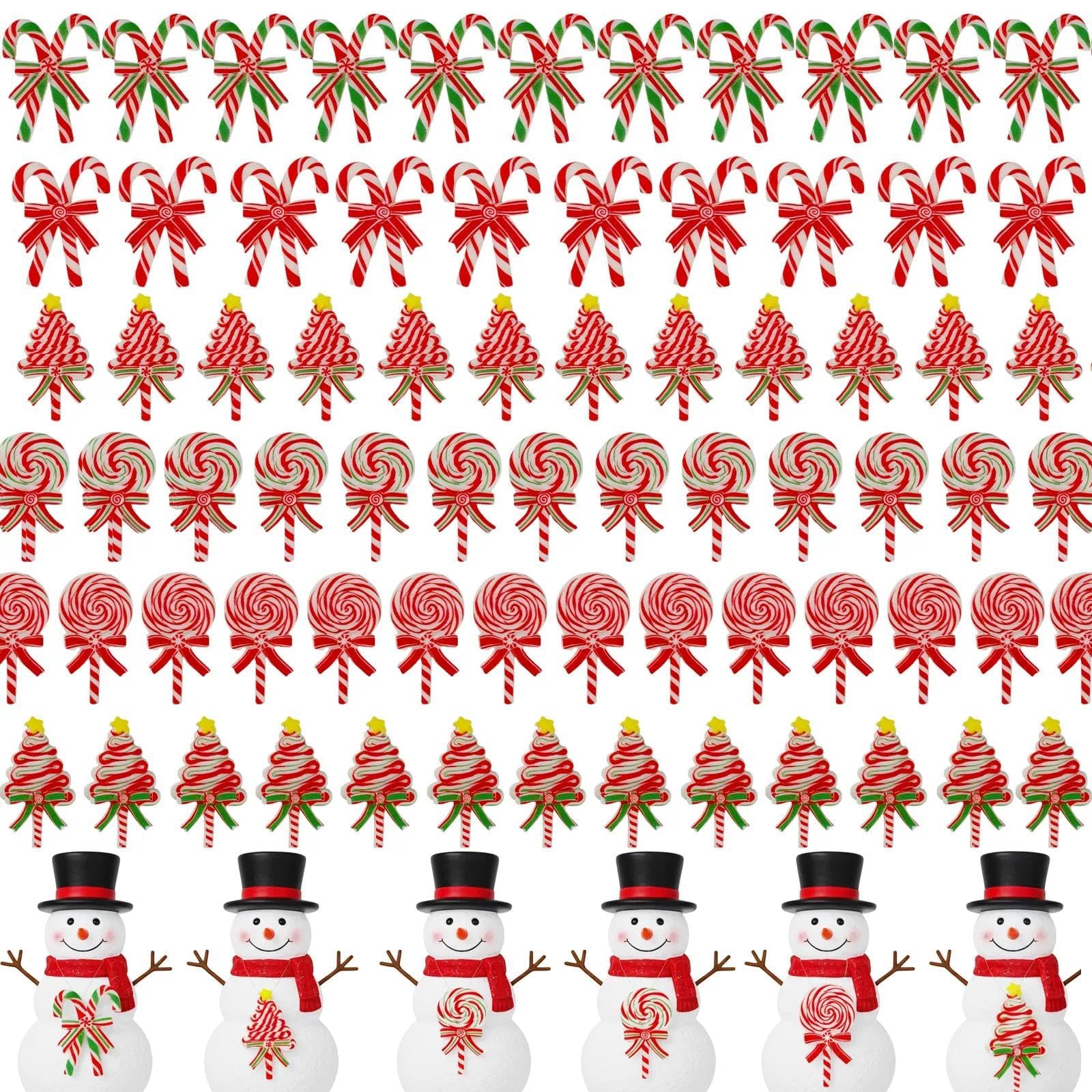 Photo 1 of 60 Pcs Mini Christmas Lollipop Candy Resin Charms for Crafts, 1 Inch Red and Green Miniatures, DIY Holiday Decor Supplies, Xmas Tree Ornament Embellishments, Party Craft Accessories