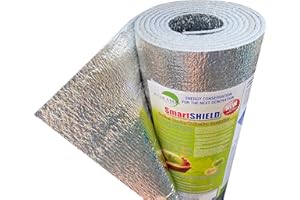 INSULATION MARKETPLACE SmartSHIELD -3mm 24inx50Ft ReflectiveINSULATION roll, Foam Core Radiant Barrier, ThermalINSULATION Shield - Engineered Foil