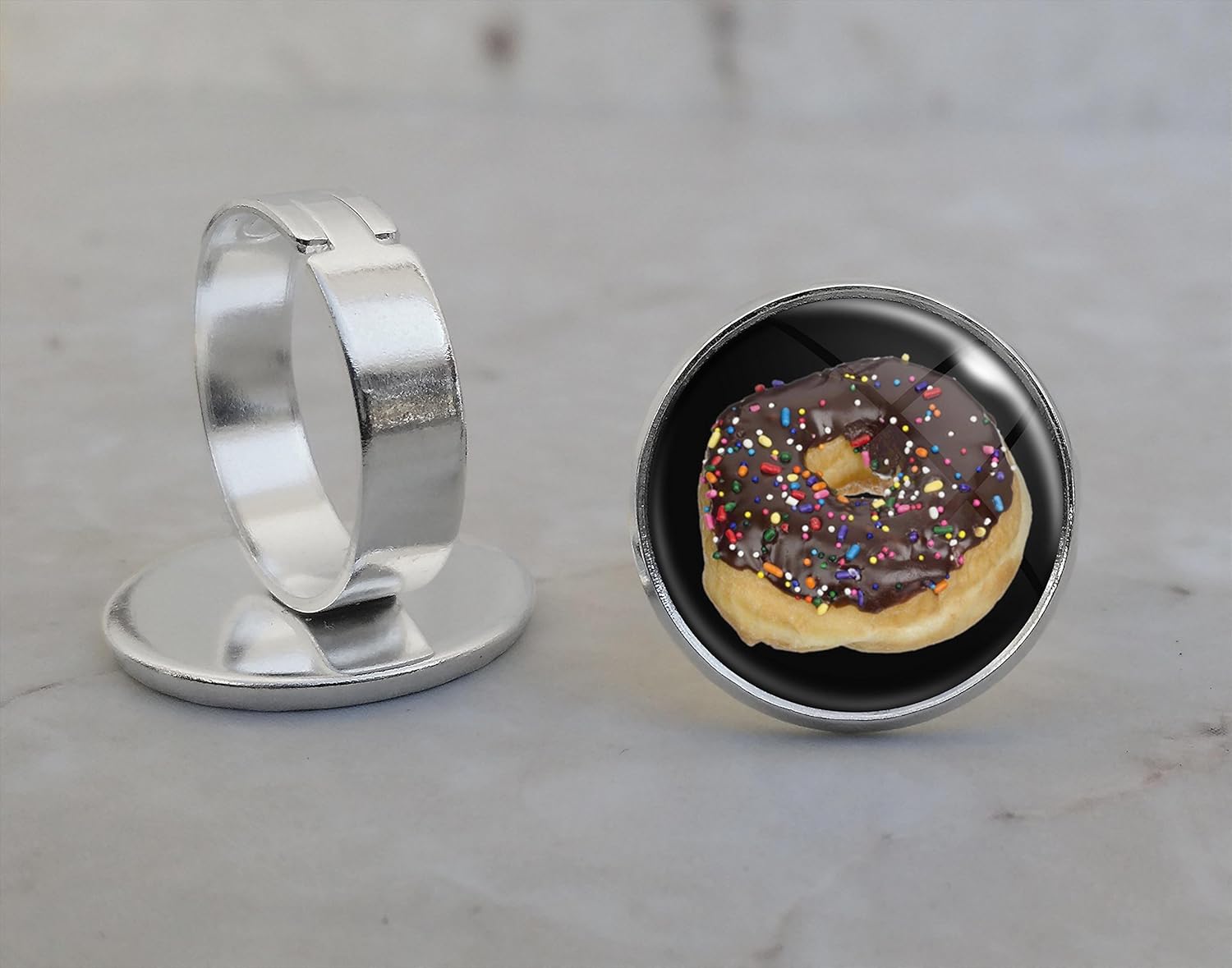 Donut Pastry Adjustable Ring Handmade