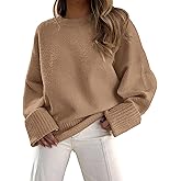 PRETTYGARDEN Women's Fall Oversized Sweaters Casual Crewneck Pullover Long Sleeve Fuzzy Chunky Knit Tops Blouse