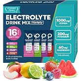 Venture Pal High Sodium Sugar-Free Electrolytes Powder Packets, 16 Sticks | Hydration Packets with Sodium, Potassium &amp; Magnesium, Zero Calories, Keto, Vegan, and Paleo Friendly
