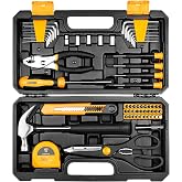 62-Piece Household Tool Set：Small Basic Home Tool Kit with Plastic Toolbox, Hand Tools with Storage Case DEKOPRO