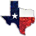 Elektroplate Shape of Texas State Flag Reflective Car Decal 3.25" | Lone Star Weatherproof Automotive Grade Metallic Sticker 