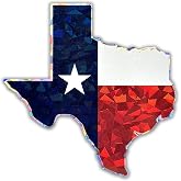 Elektroplate Shape of Texas State Flag Reflective Car Decal 3.25" | Lone Star Weatherproof Automotive Grade Metallic Sticker 