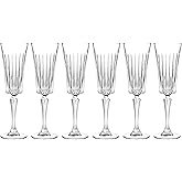 Barski Toasting Flute Glass -Champagne - Flutes - Set of 6 Flute Crystal Glasses - Wedding Toasting Flutes - Designed - 7 oz Made in Europe