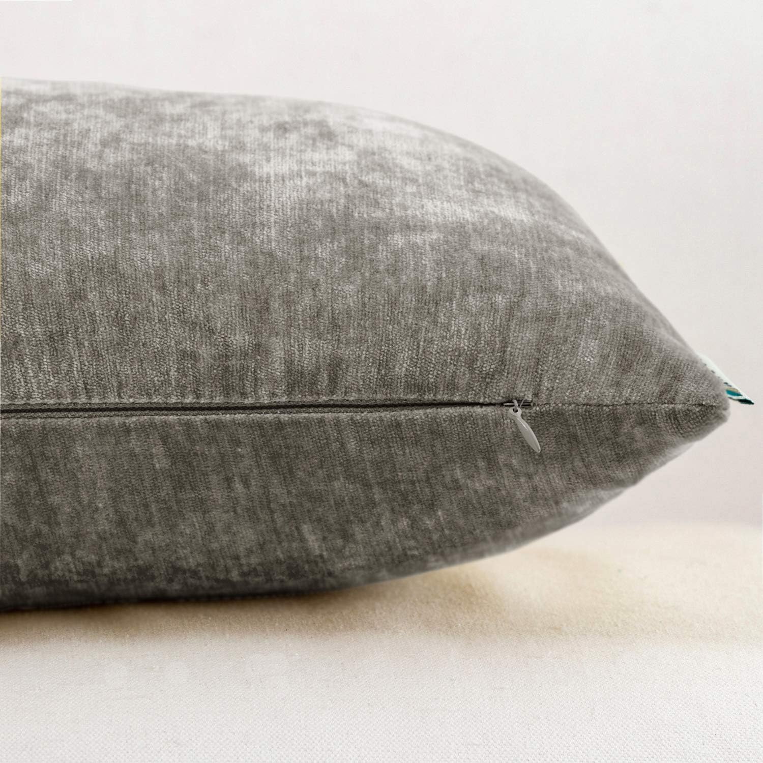 HWY 50 Grey Decorative Lumbar Throw Pillows Covers Set, for Couch Sofa Living Room Bedroom 12 x 20 inch, Soft Comfortable Cashmere, Solid Rectangle Throw Pillow Case Cushion Cover, Pack of 2: Home & Kitchen