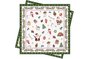 Christmas Napkins Christmas Table Decorations 80Pcs Xmas Paper Napkins with Snowman Santa Claus Pattern Xmas Serviette Merry 