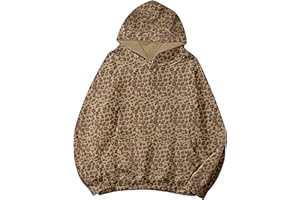 Lauweion Women Solid Basic Fleece Letter Loose Hoodie Sweatshirt Long Sleeve Kangaroo Pocket Drop Shoulder Pullovers Top