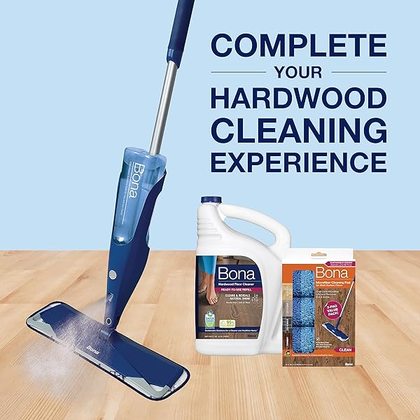 BONA HARDWOOD FLOOR CLEANER REFILL – 128 FL OZ – UNSCENTED – REFILL FOR BONA SPRAY MOPS AND SPRAY BOTTLES – RESIDUE-FREE FLOOR CLEANING SOLUTION FOR WOOD FLOORS