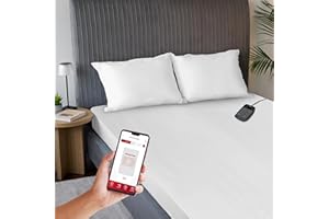 Sunbeam Polyester Wi-Fi Connected Mattress Pad, Electric Blanket, 10 Heat Settings, Queen Size