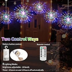 BINBINLED 4 Pack 480 LED Firework Lights Battery