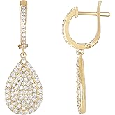 ORO LEONI 925 Silver 14K Yellow Gold-plated Cubic Zirconia Teardrop Dangle Earrings