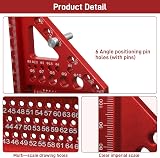 Fentar 3-D Speed Square 22.5-90 Aluminum Alloy with 11 Drill Holes Red view 5