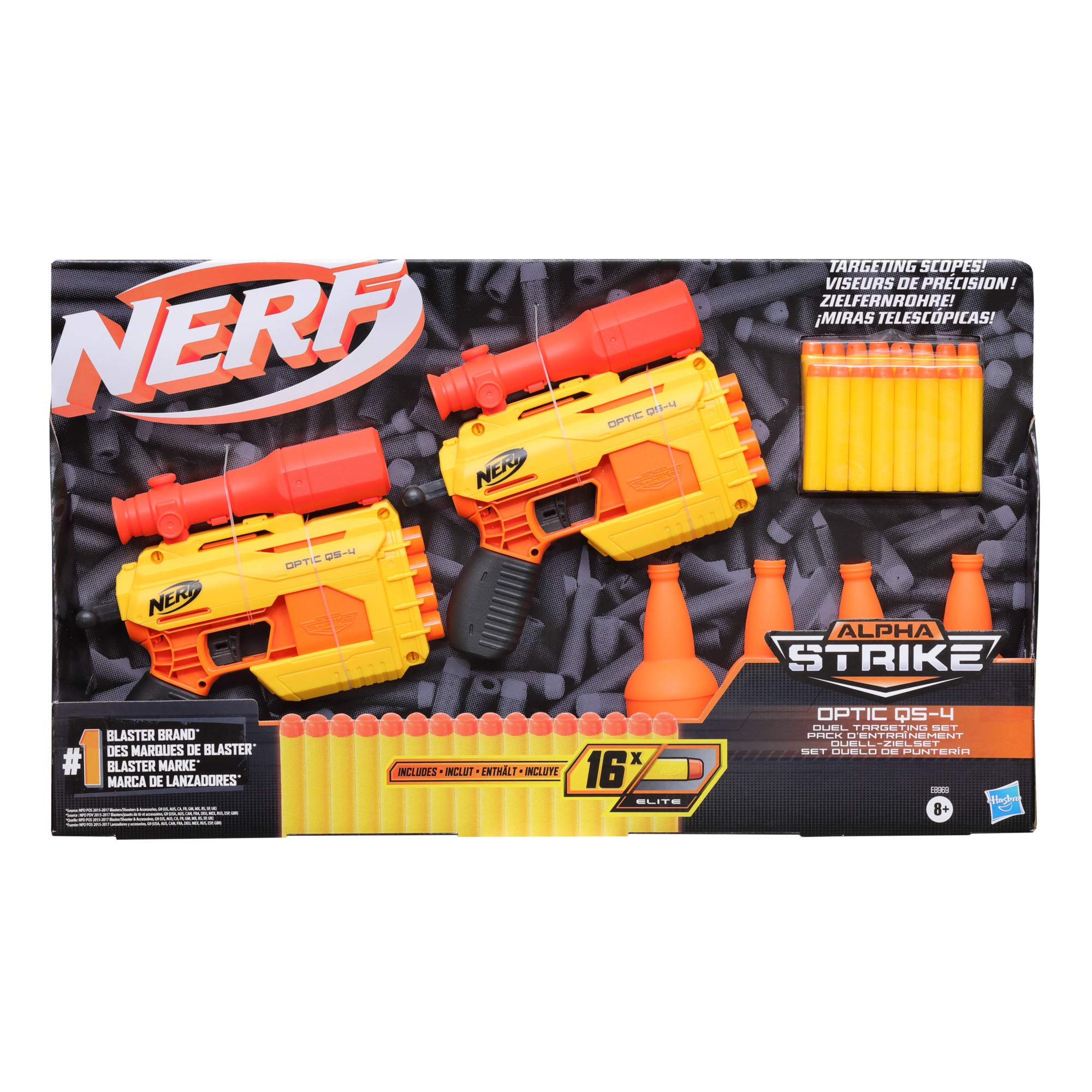 Nerf Alpha Strike Optic QS-4 Duel Targeting Set - Foam Blaster Double / Twin Pack - 8 Years +