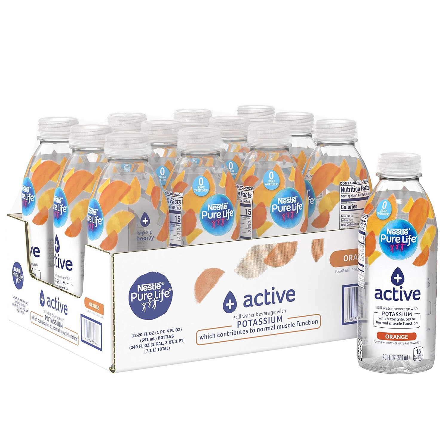 Amazon Com Nestle Pure Life Plus Active With Potassium Orange Flavor 20 Fl Oz 12 Pack Grocery Gourmet Food